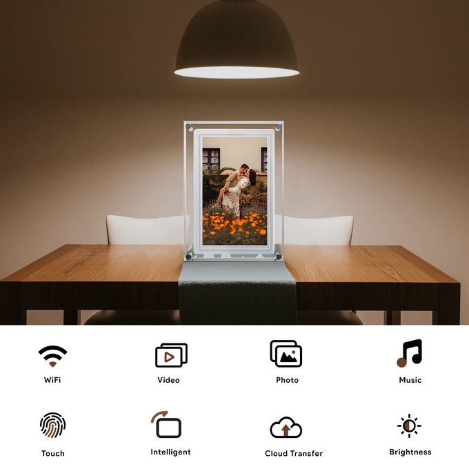 10inch Acrylic Bulk Digital Photo Frame with RM/RMVB/AVI/MPG/MPEG/FLV/VOB/MP4/MKV Support