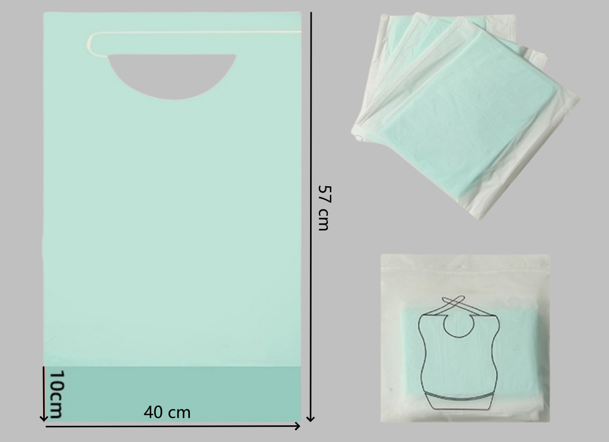 Light Weight Disposable Patient Bibs Stain Resistant Custom Disposable Bibs