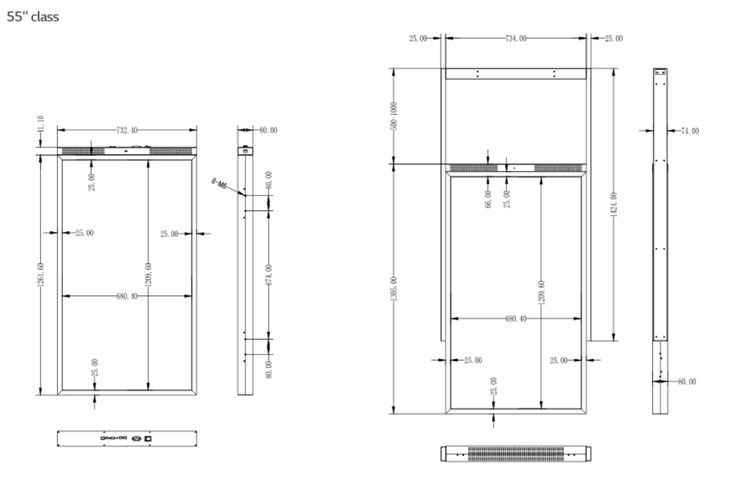 High Brightness Double Side 49inch LCD Window Display For Commercial
