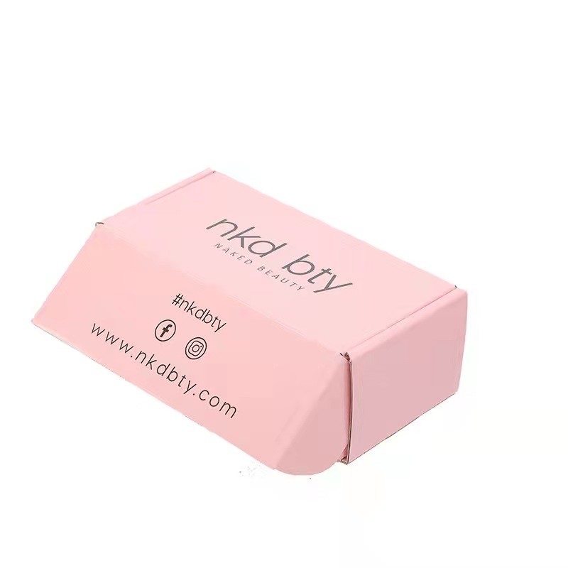 Custom Folding Corrugated Cardboard Grooming Supplies Box Pink Beauty Wrapping Shipping Box