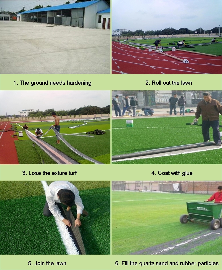Fields Artificial Grass Olive Green Bright Shinning With Strong UV Stable Yarns