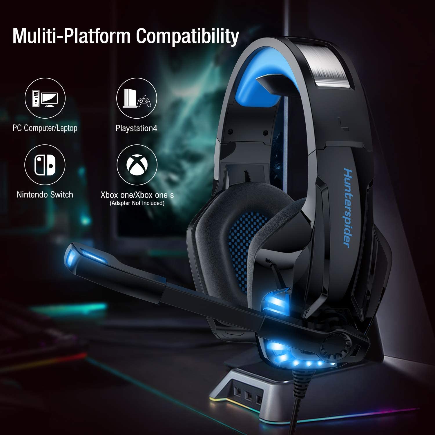 117dB DC5V Hunterspider V6 Stereo Gaming Headphone