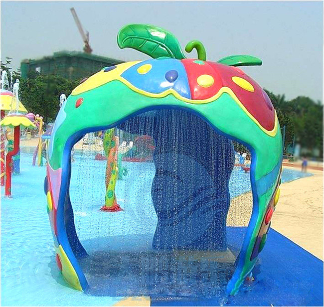 Apple Swimming Pool Fountains And Waterfalls Water House Fiberglass For Kids