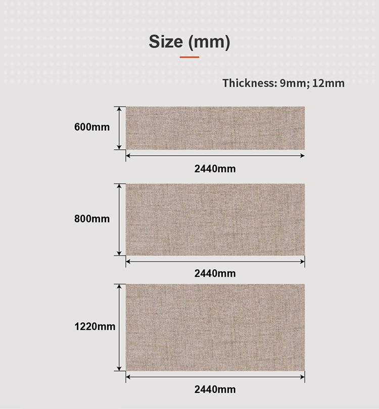 Budget Friendly Acoustic Fabric Covered PET Decorative Panels 9mm 12mm Easy Install