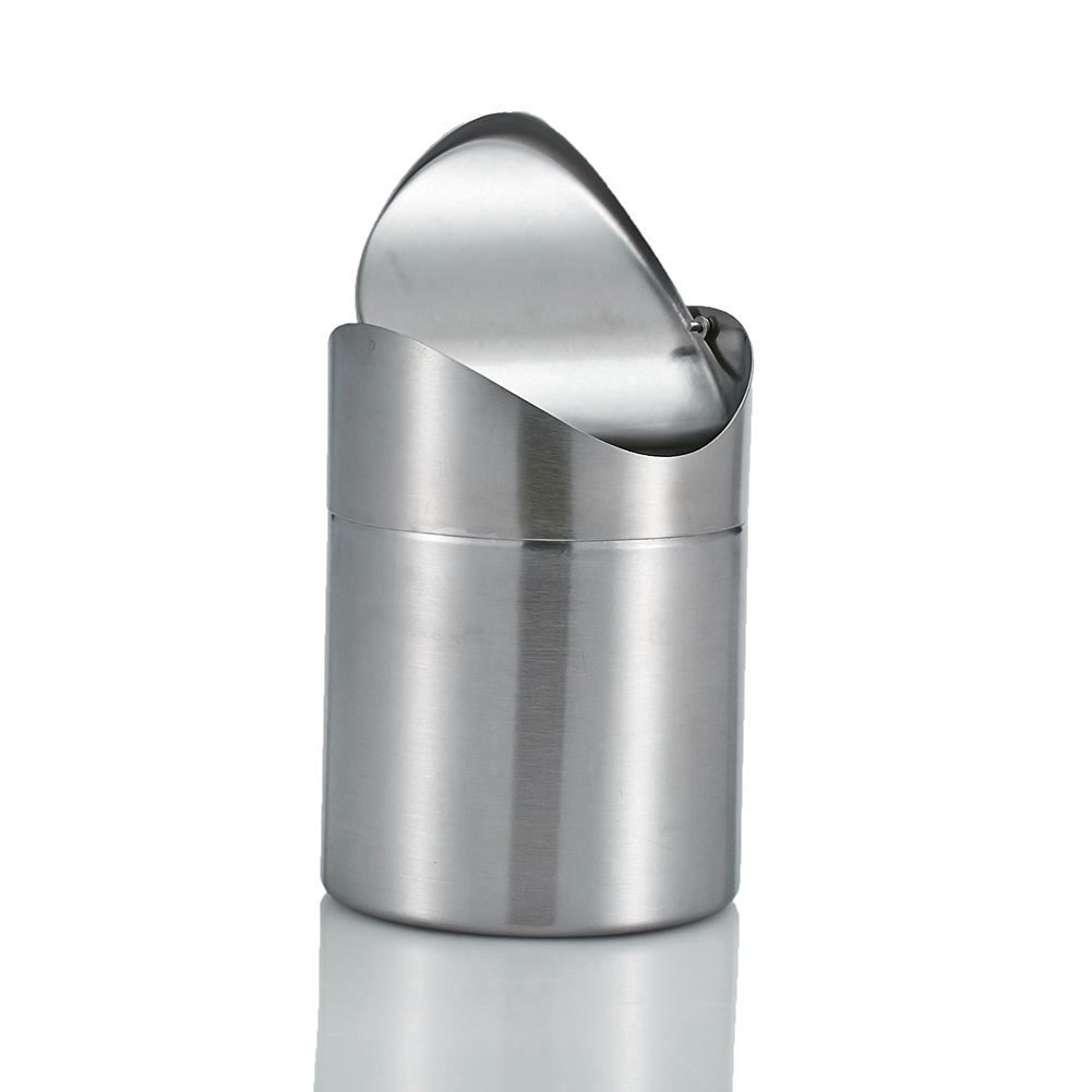 Popular Desktop Trash Can With Lid Small Tiny Countertop Desktop Garbage Bin