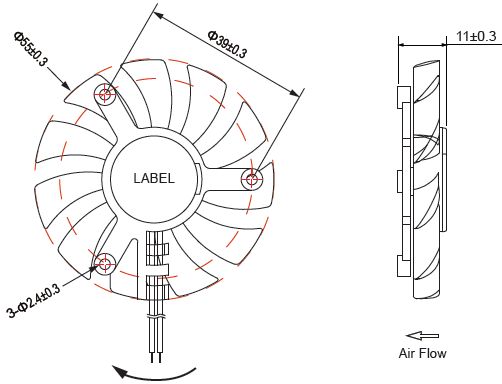 Multipurpose 6010 Axial Cooling Fan 55x11mm For Air Purifier