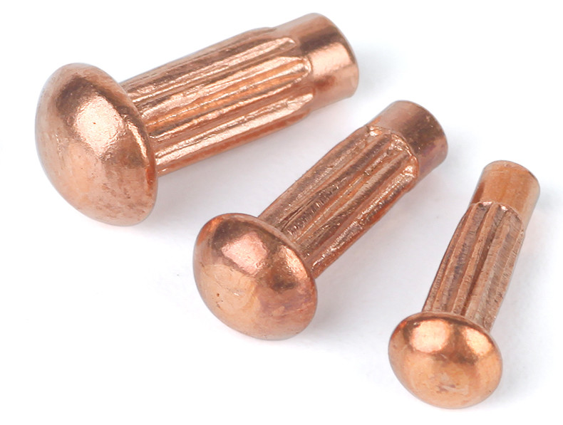 Red Copper Pan Head Knurling Rivets Roud Head Knurled Rivets Rivets for Name Plate