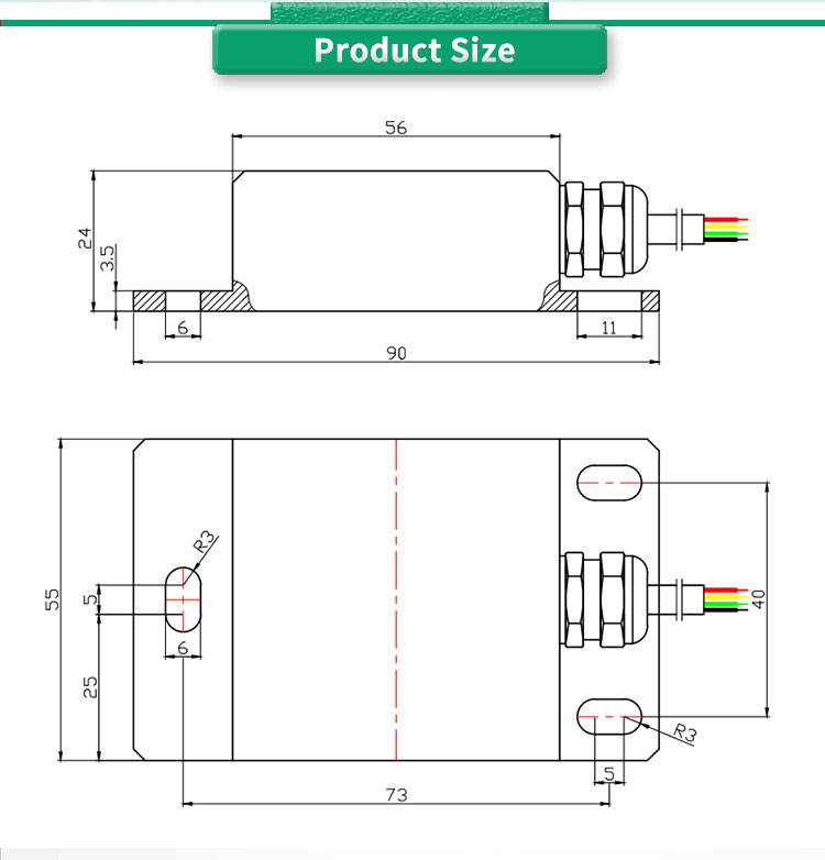 Customizable UBTA-PLY RS485 Dual Axis Inclinometer Analog Angle Measurement Sensor