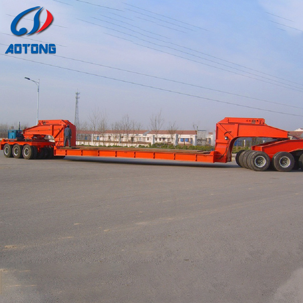 2 Axle 28 Tons Lowbed Lowboy Truck Trailer Semi Trailer for Heavy Equipment Transport