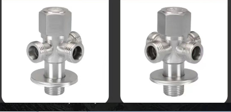 Bathroom Three-Way Angle Stop Valve With Modern Design And Durable 304 Stainless Steel