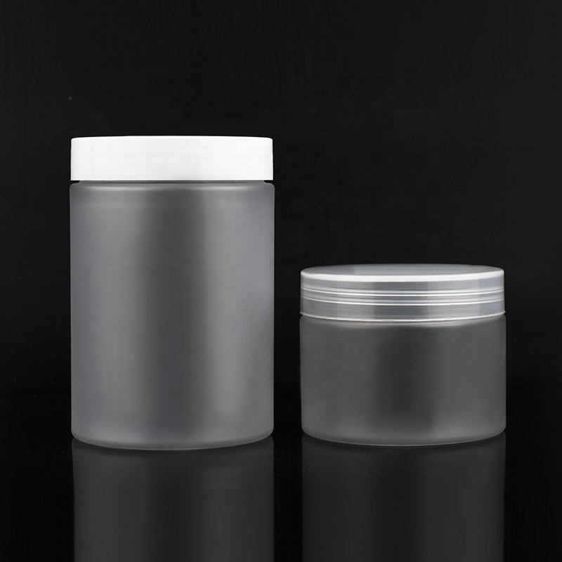 250g Plastic Cosmetic Jars With Lids Frosted Containers Aluminium Screw Cap