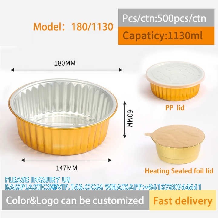 140mm Diameter 600ml Custom Logo Disposable Aluminum Foil Baking Loaf Shape Pan/Tray Aluminum Foil Takeaway