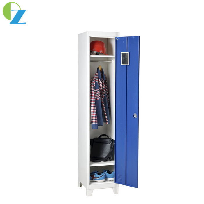 1mm Vertical Single Door Steel Locker Staff Gym Locker With Metal Feet
