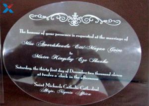 Buy cheap Round Shape Acrylic Gifts / Acrylic Wedding Invitation Cards With Different Color product