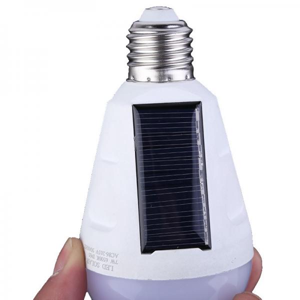 2017 New Products Waterproof IP65 rechargeable emergency light 7W solar led bulb E27 6500K AC85-265V 3-4hours CE ROHS