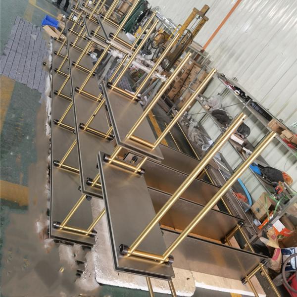 customized restaurant shelf luxury gold rectangular stainless steel red wine