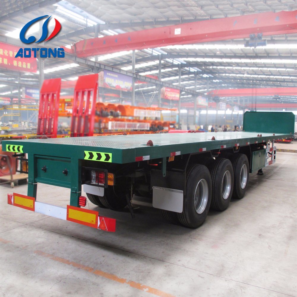20ft 40ft Container Transport Flat Bed Trailer 3 Axle Flatbed Semi Trailer Moving Shipping