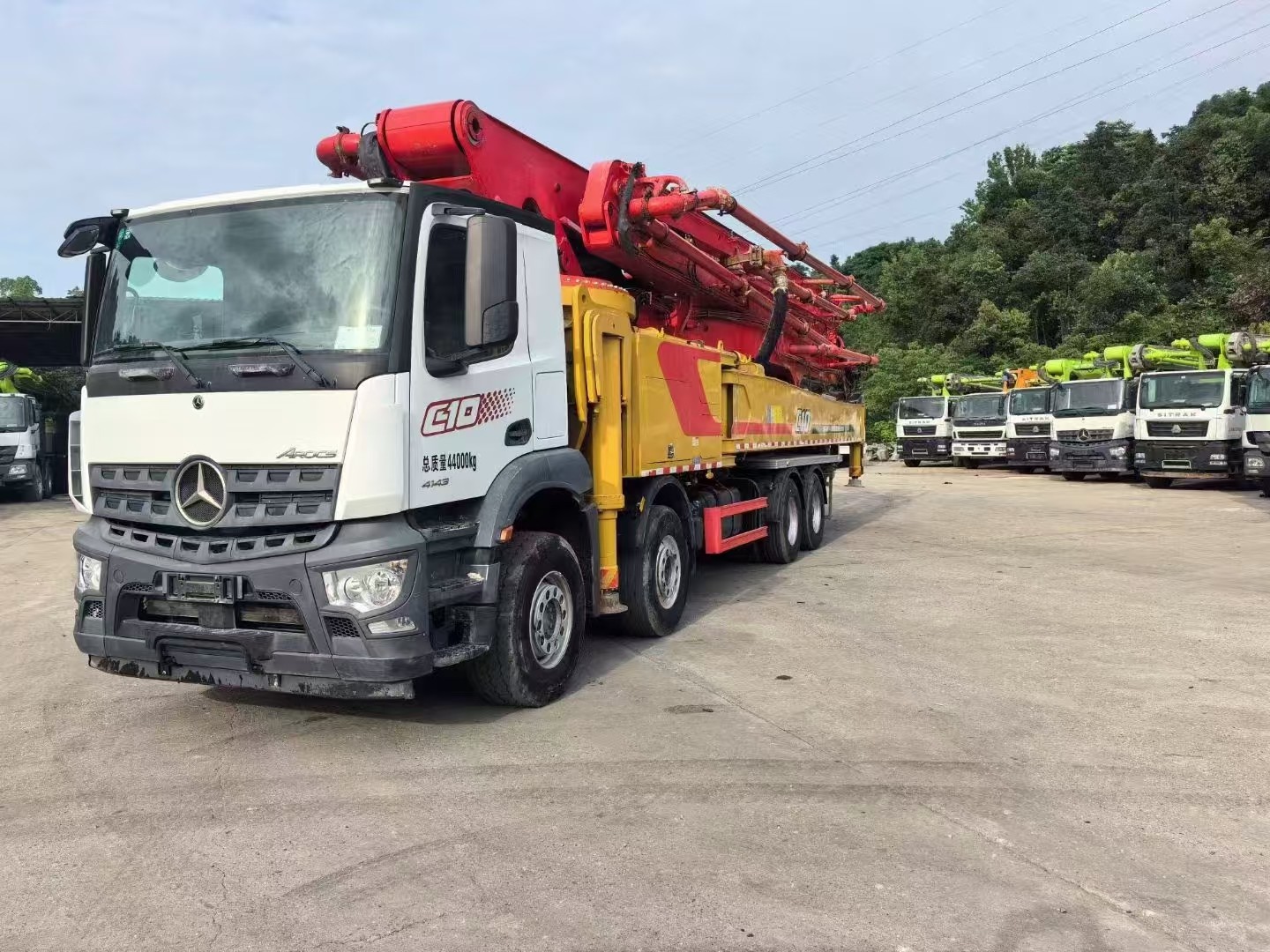 2021 62M C10 SYM5442THBEB 620C-10A Mercedes chassis Used Sany Concrete Pump Truck Pumping Pressure 12Mpa