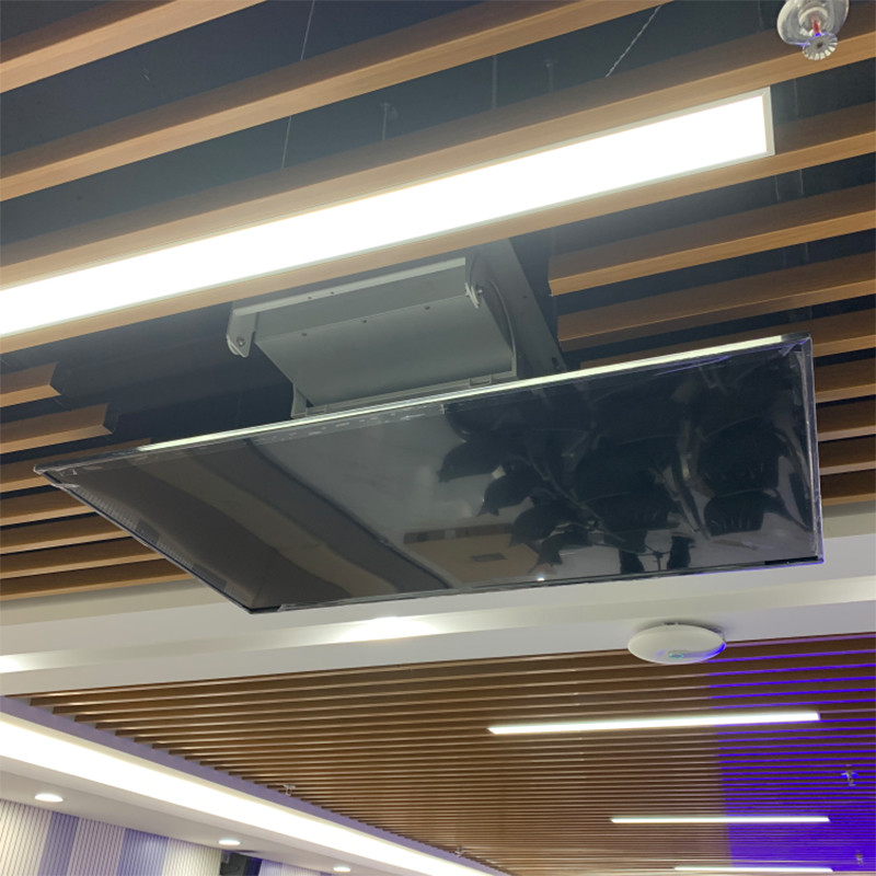 Retractable hidden wall mounted motorized flip up ceiling tv lift mount mechanism