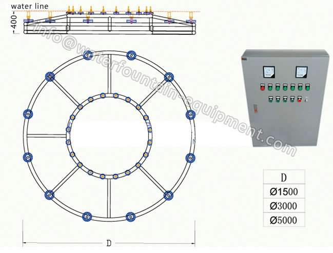 Stainless Steel Musical Water Fountain Round Shape With Control Pump MF - 01