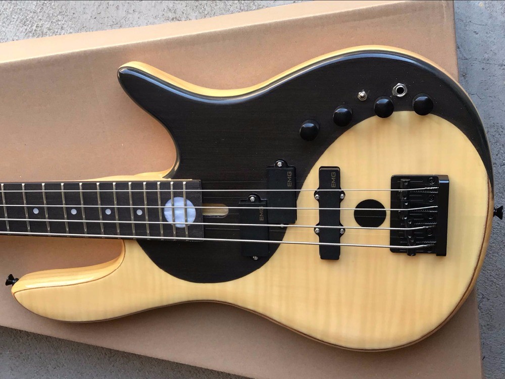 Flamed Maple Top Butterfly 4 string electric Bass