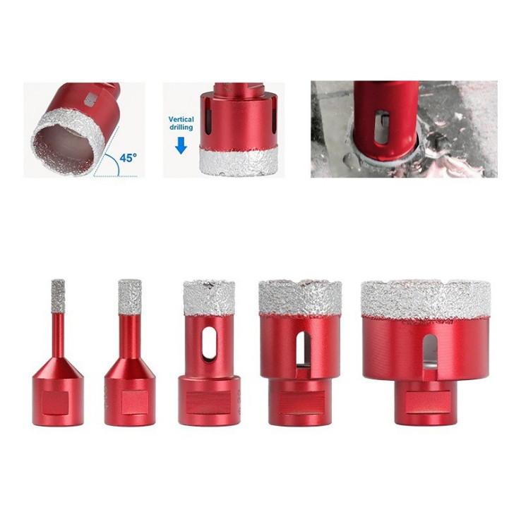 Laser Welded Hollow Dry Diamond Core Drill Set 30x10x60xM14