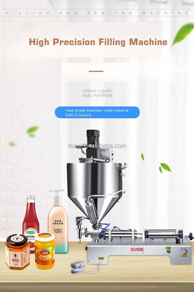 Medical 40 L DUOQI G1WTD HM Thick Paste and Liquid Durable Mixer with Heater Hopper Adjust Filling Machine