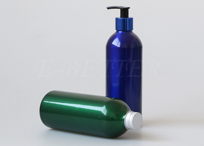 Empty Silver Aluminum Cosmetic Bottle With Lotion Pump 500ml Recycled