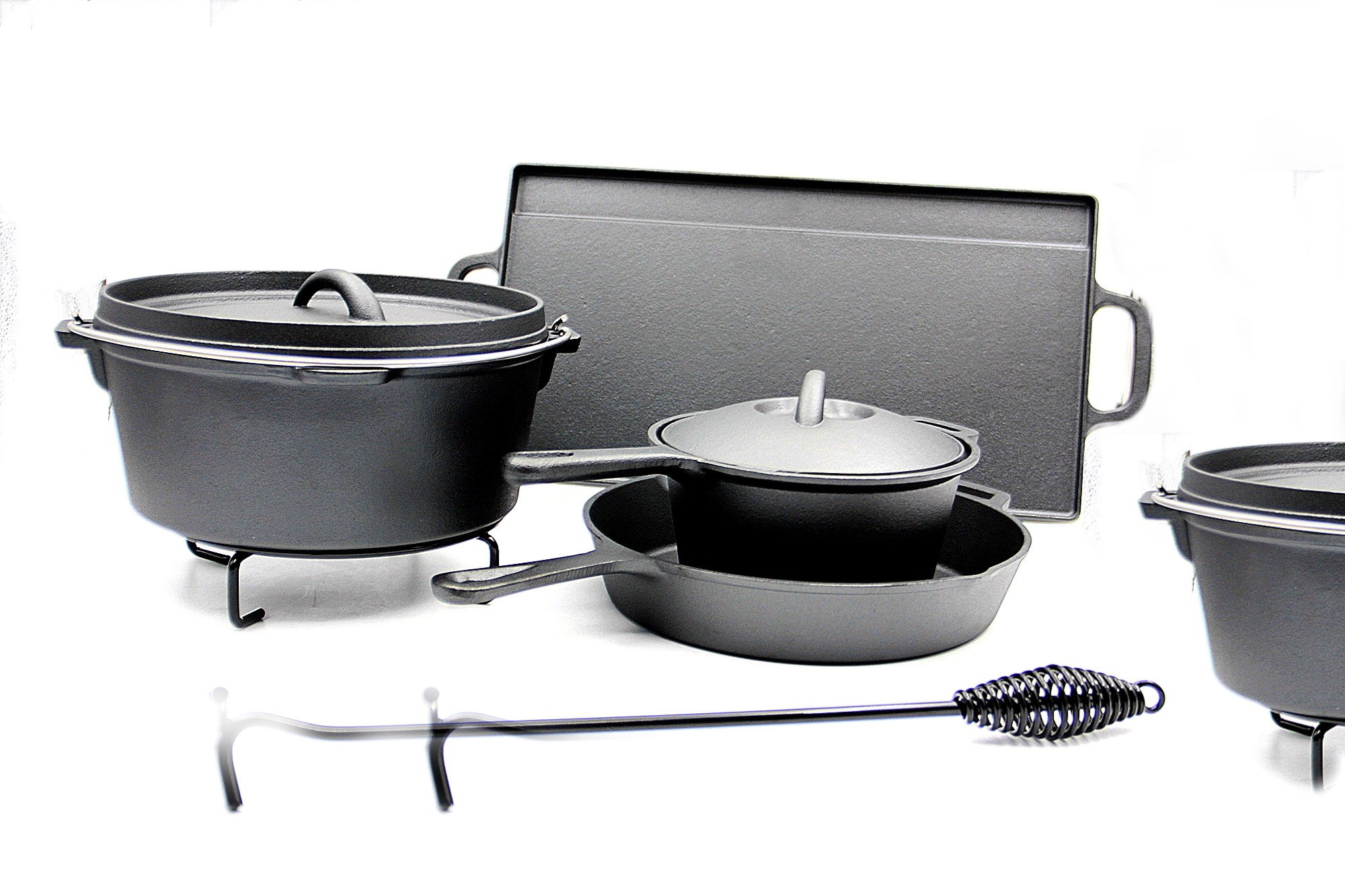 Non Stick Camping Cooking Set Cast Iron Frying Pan Set SGE/LFGB/FAD Certificates