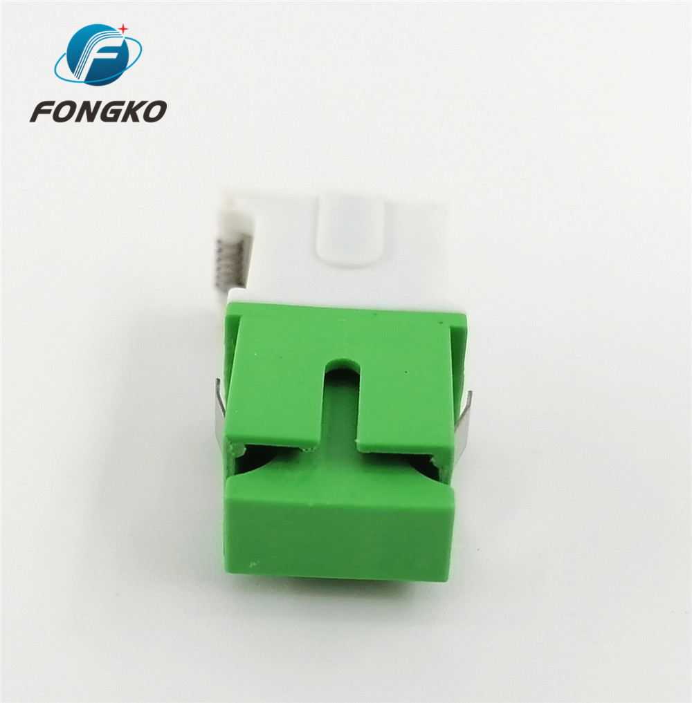 Auto Shutter APC Simplex Singlemode White Green Shell metal shrapnel Adapters SC/APC Fiber Optic Adapter
