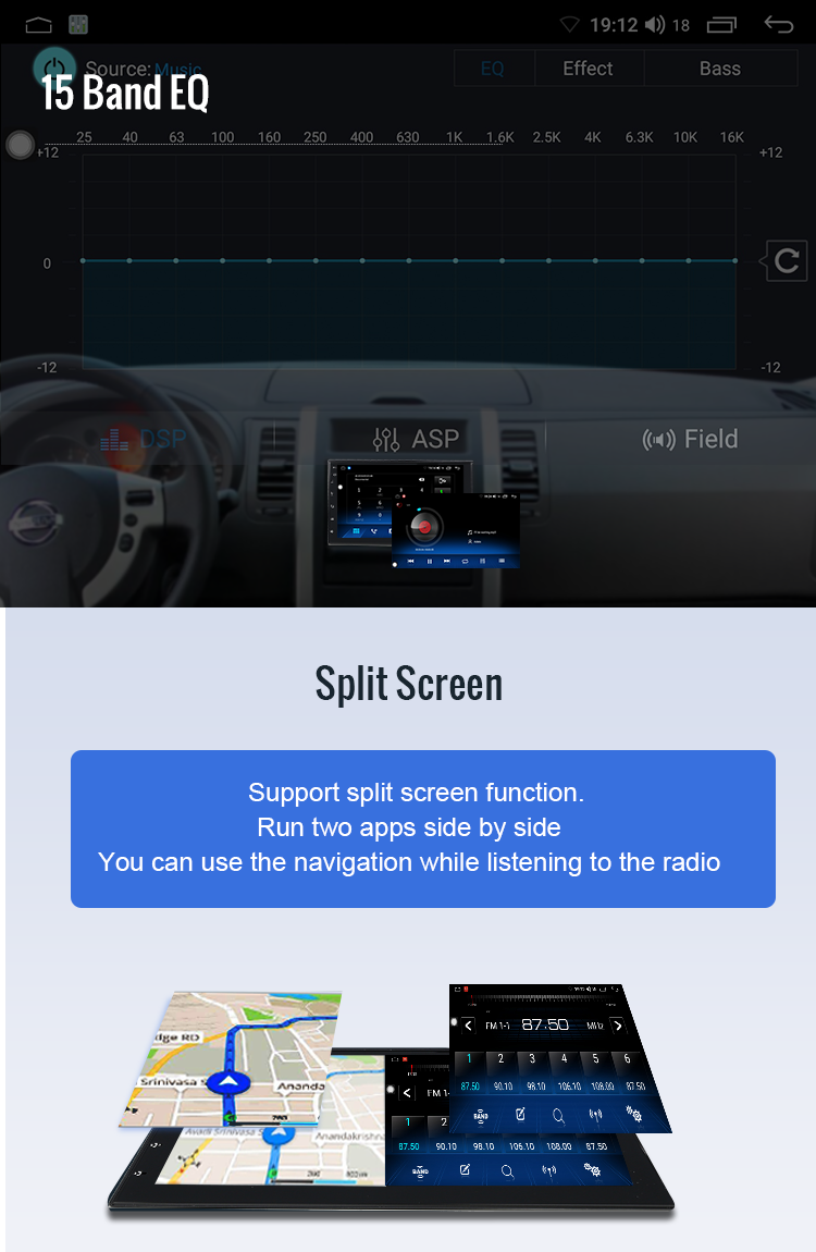4 Core Touch Screen Android Car Stereo Universal Android Car Stereo