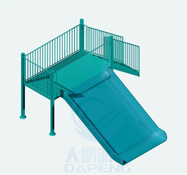 1.5m High FRP Swimming Pool Water Slide Family Blue Water Slide Anti Rust