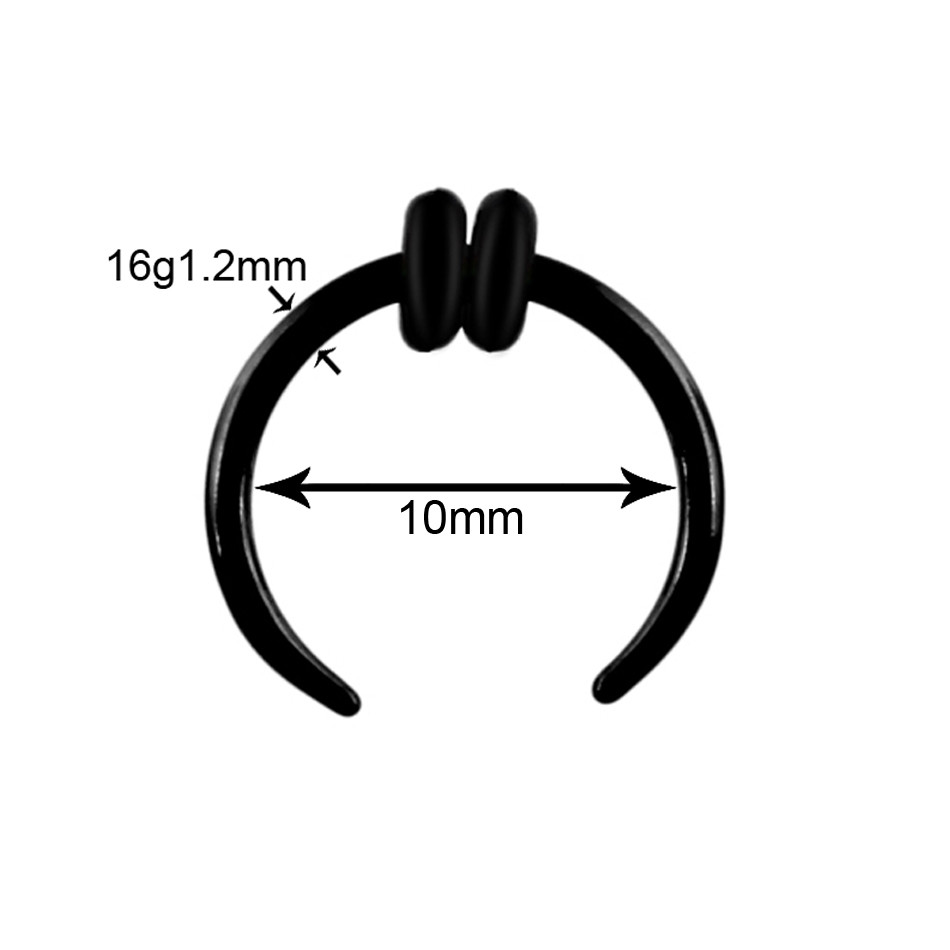 Steel Black Seamless Hinged Nose Hoop Septum Clicker Piercings Heart Star Lip Labret Ring Ear Cartilage Tragus Sexy Jewe