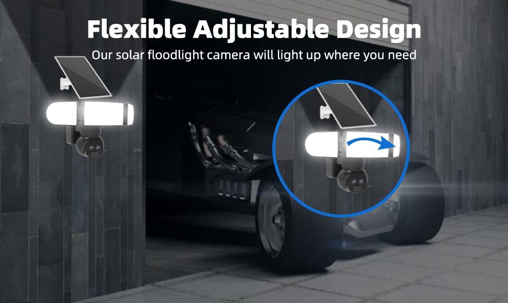4MP Dual Lens Security Camera 6500K APP Remote Control Solar PTZ Camera