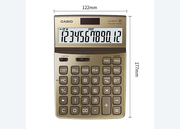 For Authentic Casio DW-200TW Piano baked Lacquer Panel Office finance solar energy stylish calculator