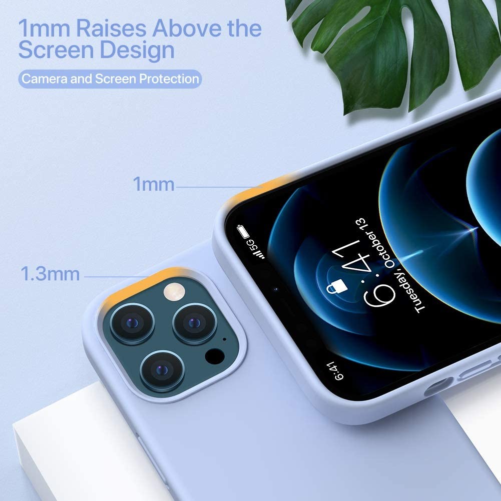 Liquid Silicone Case Compatible with iPhone 12,Triple Layer Hybrid Protective Hard Case Shockproof Drop Protection Case