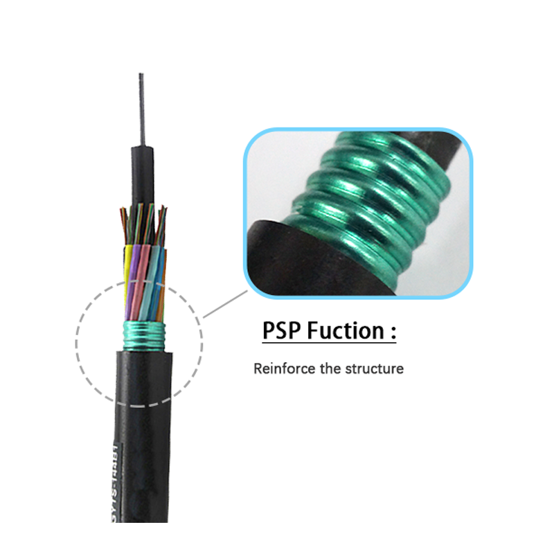 96 Core G652D Fiber Optic Cable Cord With PE Sheath Steel Wire GYTS
