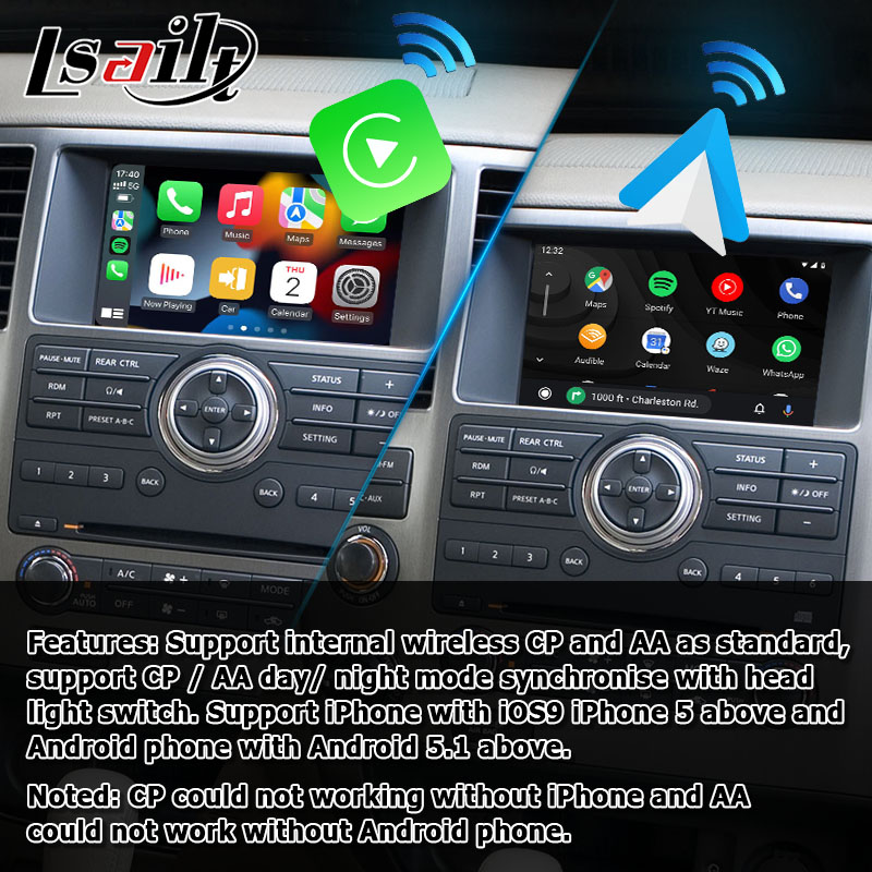 Nissan Armada TA60 fit with wireless carplay android auto on factory screen