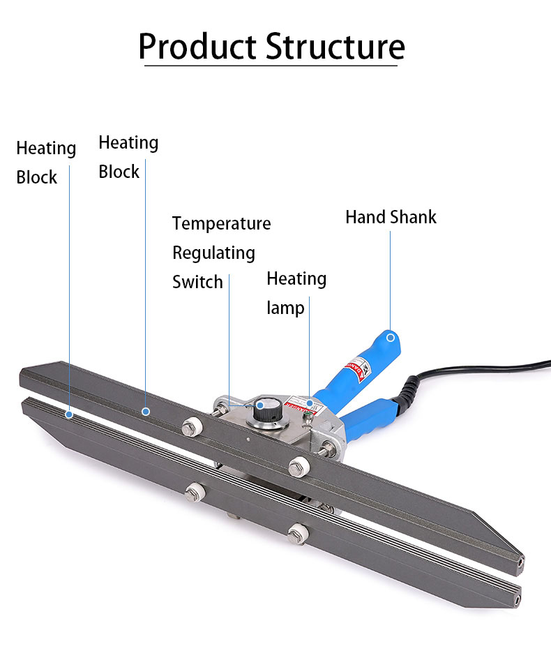 Garment Shops SEALING MACHINE DUOQI FKR-500 Iron Hand-Clamp Handy Sealer Hand Impulse