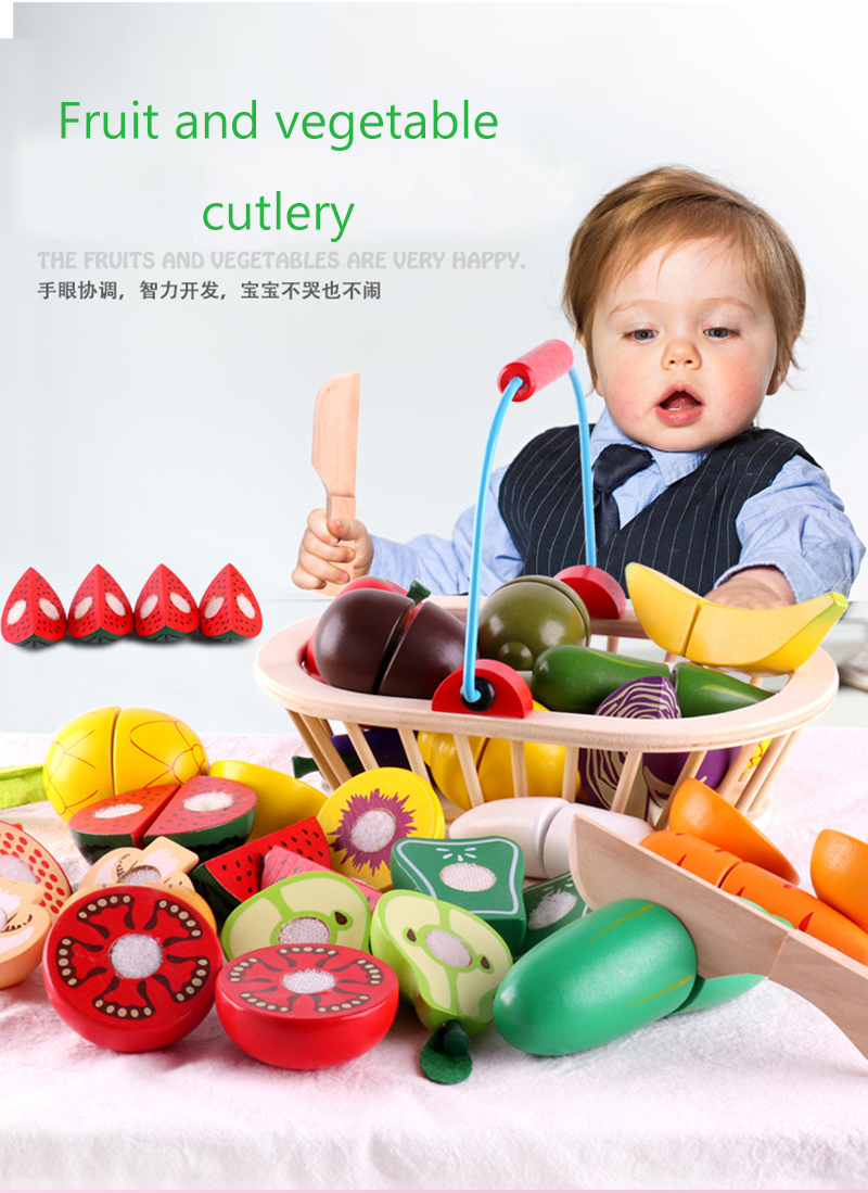 Cooking Props 5.5cm Wooden Role Play Food Magnetic Fruit Toys
