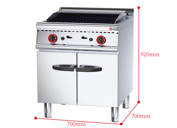 Commercial Kitchen Restaurant Gas Lava Rock Barbecue Grill with Multi-functional Design