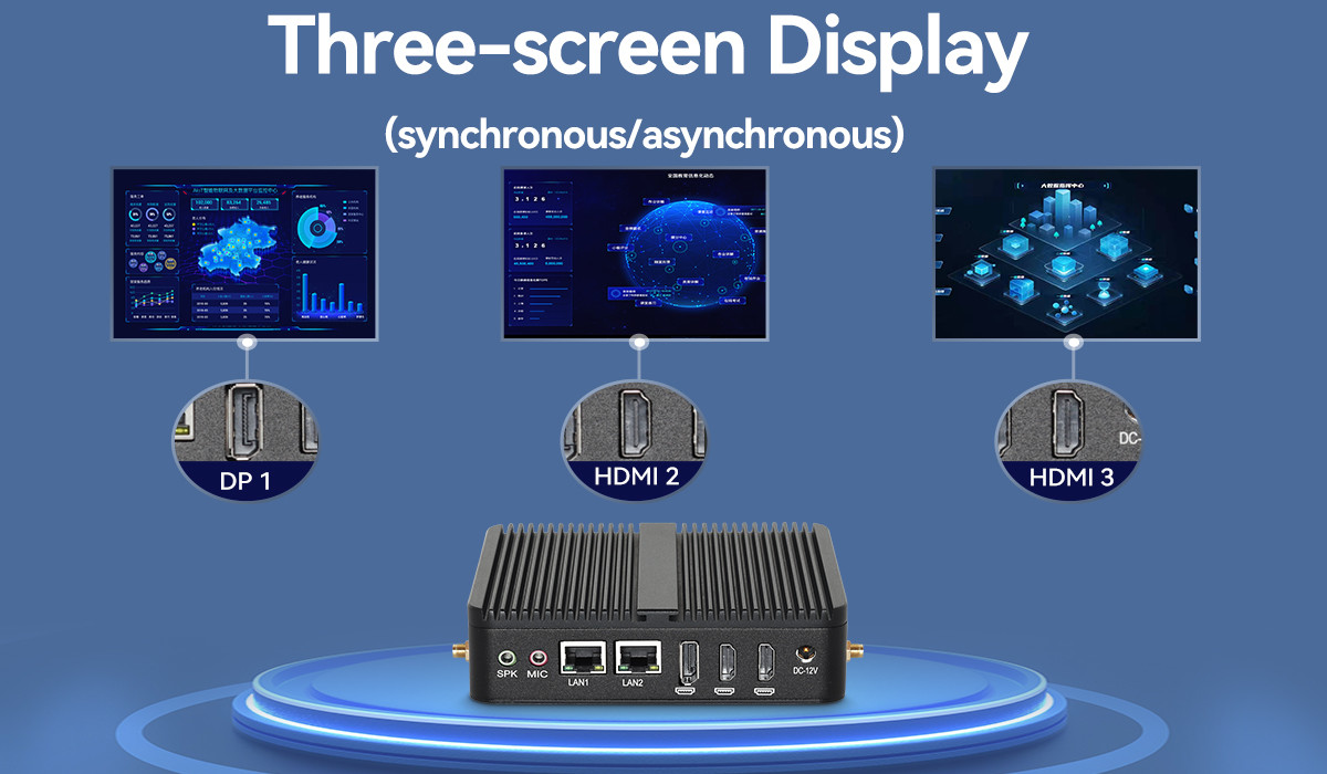 J6412 N100 Processor Mini Fanless PC DDR4 Dual LAN Dual COM RS232 Triple Display