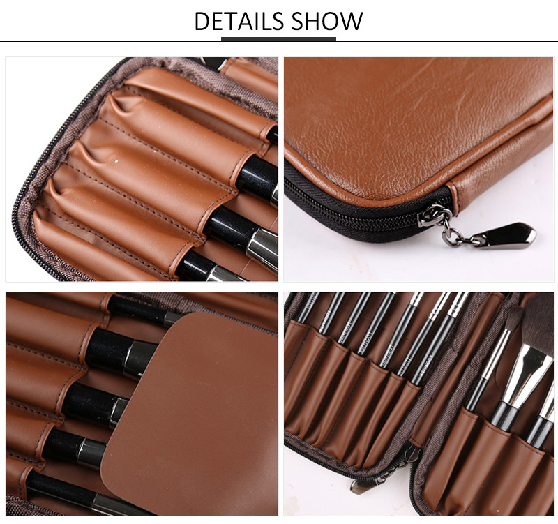 Men'S PU Leather Shaving Kit Bag With Leather Hook