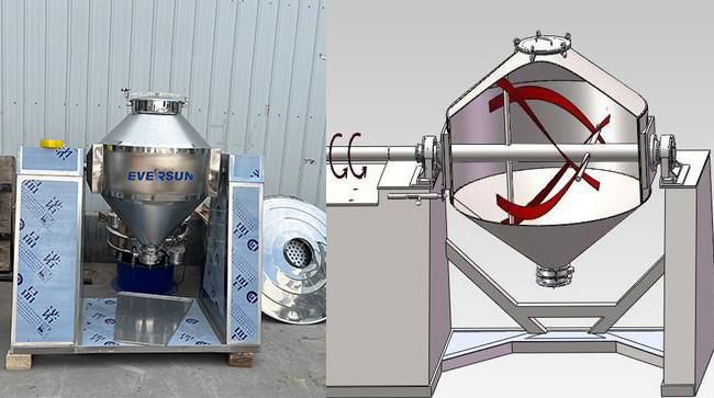 Stainless Steel 304 / 316L Double Cone Mixer For Mixing Food Chemical Ingredients