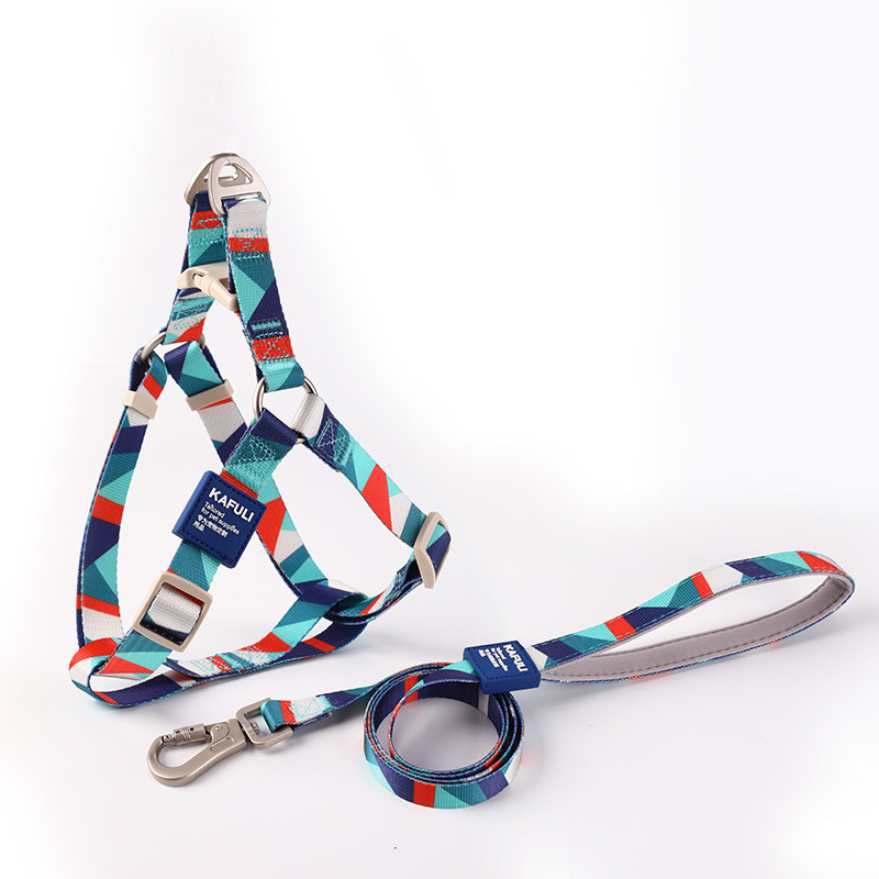 Pet Printed Harness Medium And Large Dogs Anti Breakaway Vest Style Leash