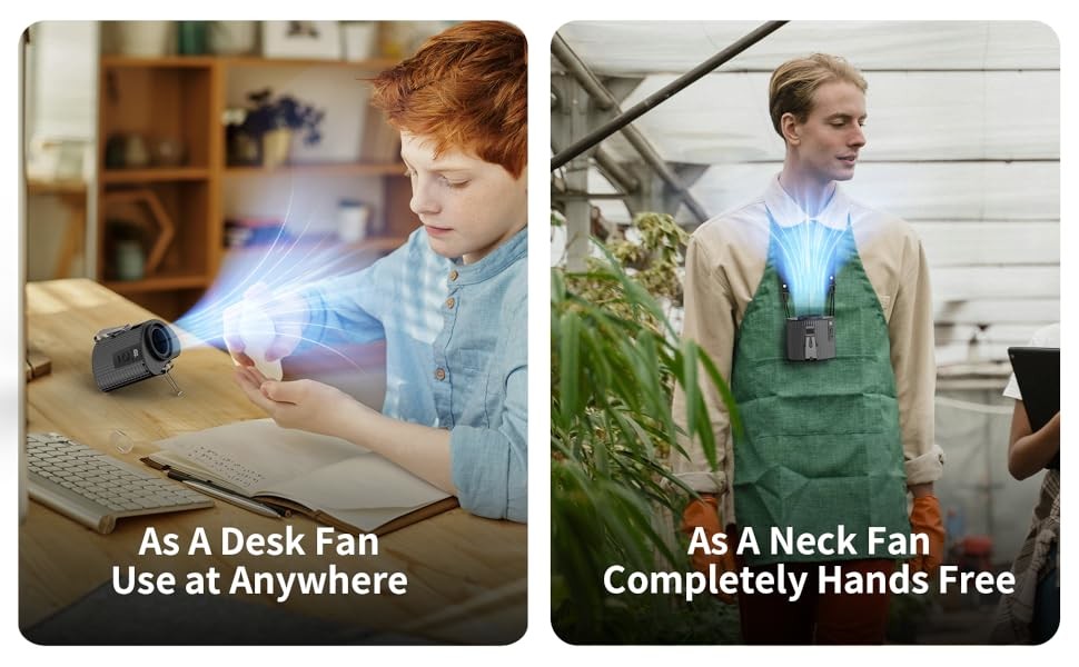 Socool Fan 4000mAh Hanging Neck Fan Portable USB Emergency Power Supply Fan multifunction Freestanding fan