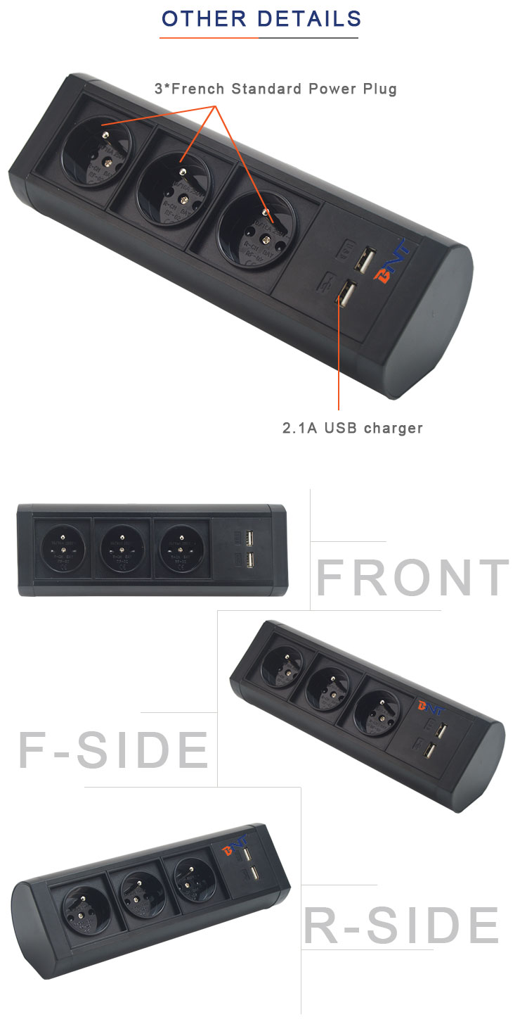 BNT multifunctional office socket with usb charger / table socket box for office furniture