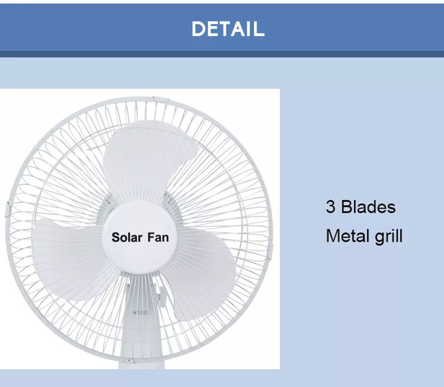 Electric Table Portable Solar Rechargeable Fan 12 Inch Charging With Power Bank Function