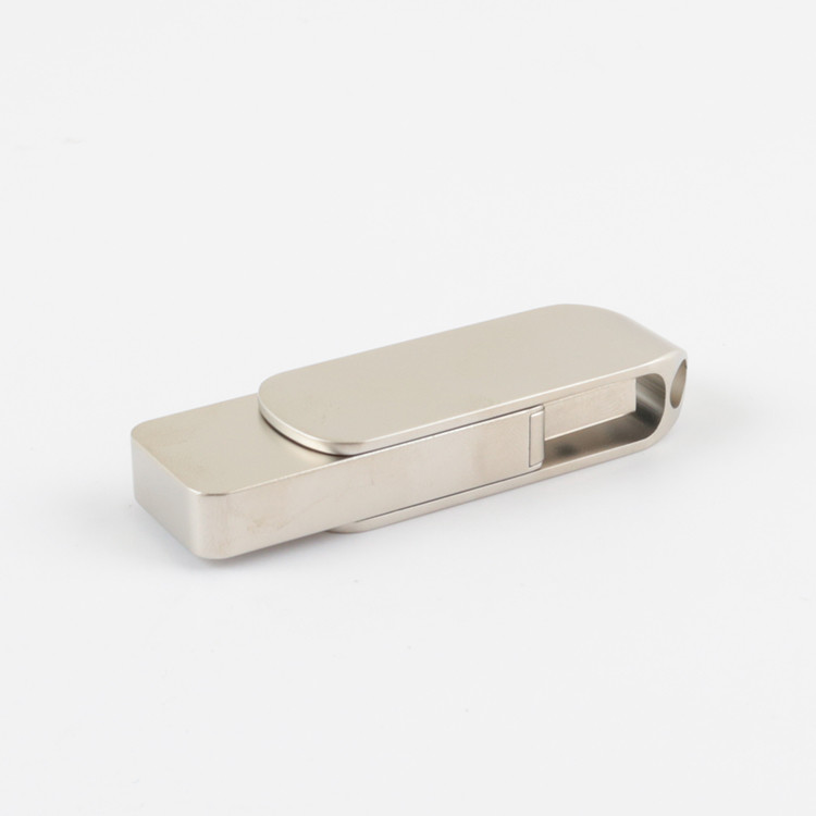 Metal Matt Silver Color 360 Degree Twist USB Drive Uploading Data Free