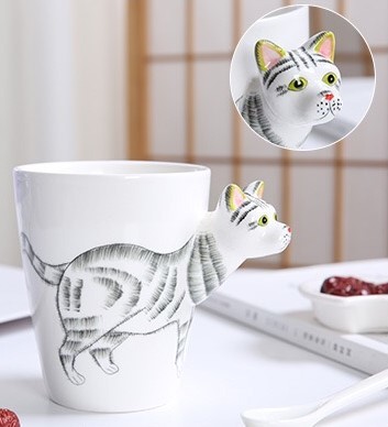 Cartoon Rabbit Hand Painted 450ml Heat Press Mugs